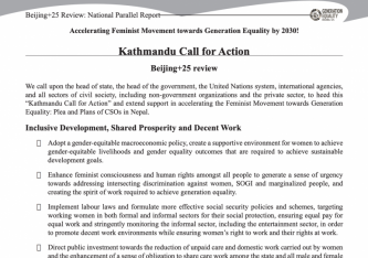 Kathmandu Call for Action, Beijing+25 review